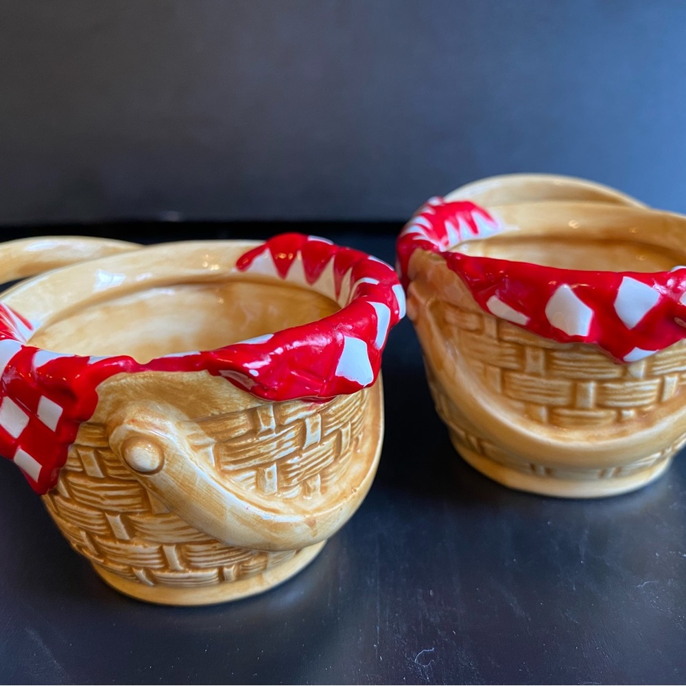 Department 56 little red riding hood tea-set basket replacement. Two baskets